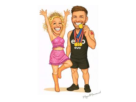 Medal winner birthday caricature